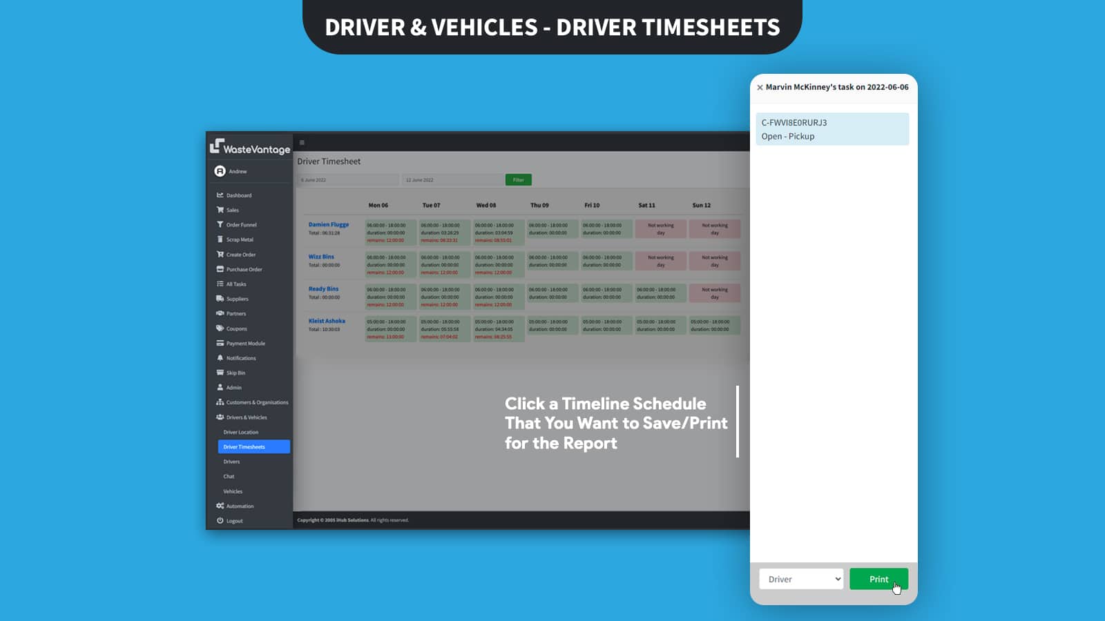 Driver Timesheets screenshot
