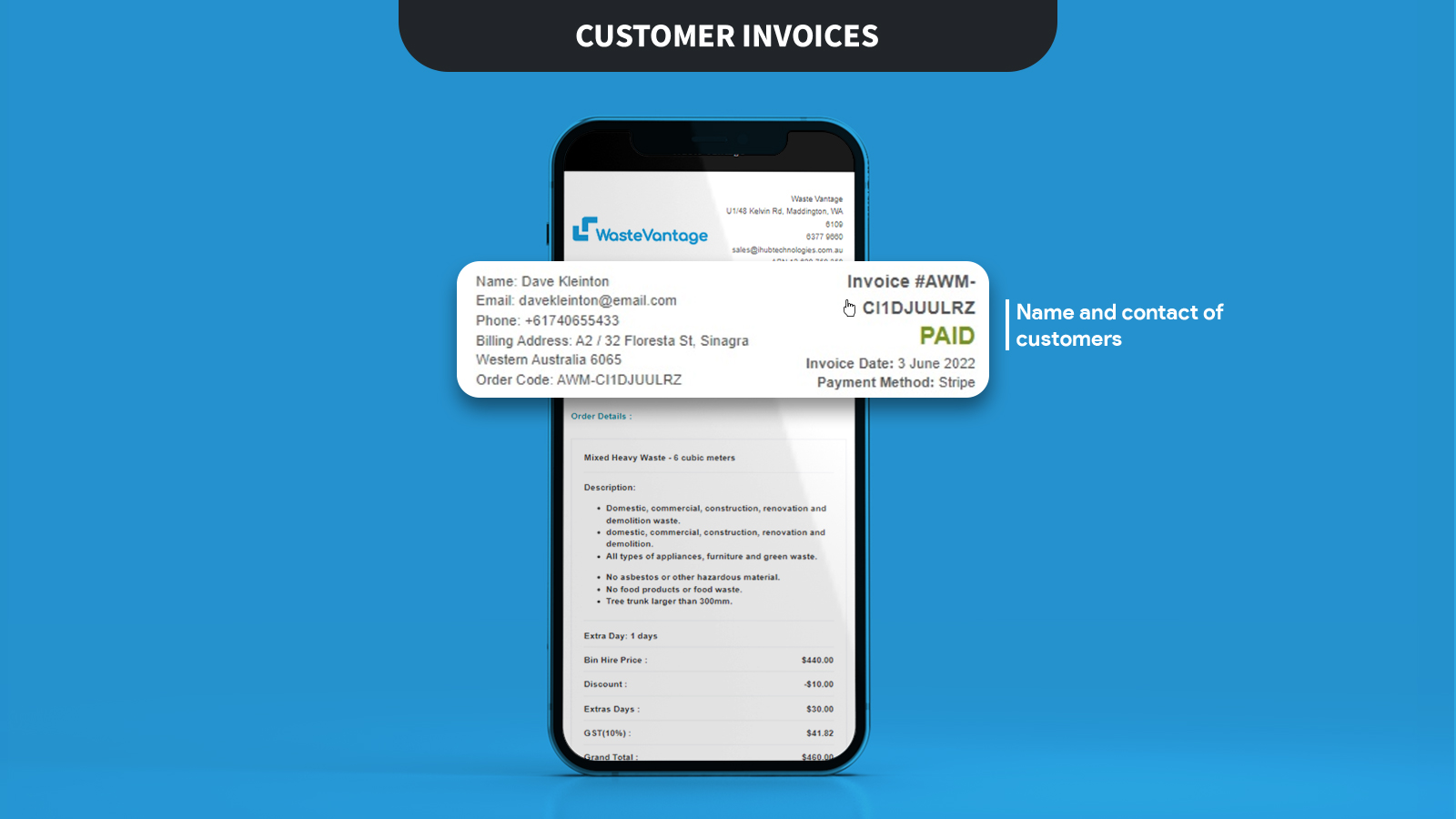 Customer Invoice screenshot