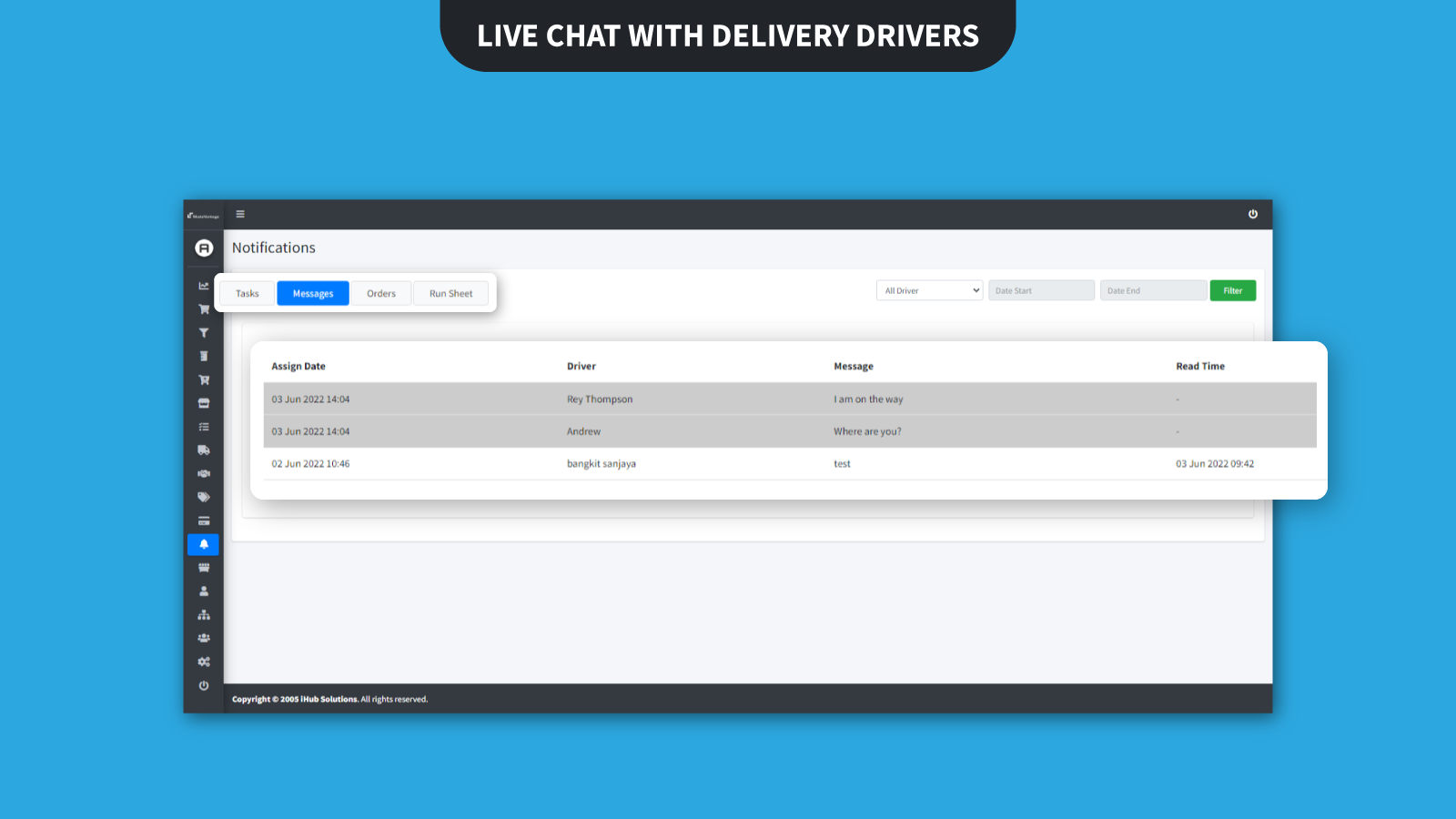 Management-Drivers Communication screenshot