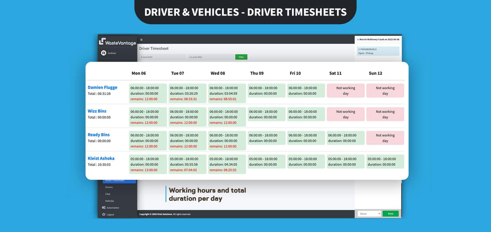 driver timesheet screenshot 1