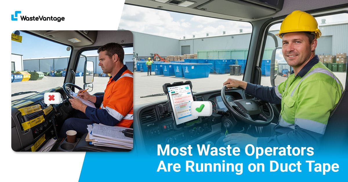 Australian waste operators using WasteVantage skip bin management software to replace manual workflows and duct tape for safer, more efficient operations.